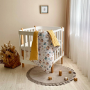 Paturica bebe Lions din bumbac si tesatura minky cu pilota (2)